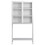 59"H Metal Storage Cabinet, Display Storage Cabinet with Glass Doors and 2 adjustable Shelves, Tall Bookcase Modern Bookshelf Cabinet for Home Office, Living Room, Pantry W2735P186331