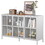 Modern Sideboard Buffet Cabinet with Storage Premium Steel Storage Cabinet,Adjustable Feet,Glass Doors,Large Capacity Organizer W2735P186333