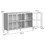 Modern Sideboard Buffet Cabinet with Storage Premium Steel Storage Cabinet,Adjustable Feet,Glass Doors,Large Capacity Organizer W2735P186333