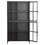 Premium Black Metal Storage Cabinet with Tempered Glass Doors, Adjustable Shelves, Anti-Tipping Device, Magnetic Silent Closure, and Adjustable Feet for Home and Office Use W2735P186334