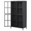 Premium Black Metal Storage Cabinet with Tempered Glass Doors, Adjustable Shelves, Anti-Tipping Device, Magnetic Silent Closure, and Adjustable Feet for Home and Office Use W2735P186334