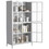 Premium Metal Storage Cabinet with Tempered Glass Doors, Adjustable Shelves, Anti-Tipping Device, Magnetic Silent Closure, and Adjustable Feet for Home and Office Use W2735P186335