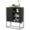 Modern Steel Storage Cabinet with Adjustable Shelves, Free Standing Accent Cabinet with Magnetic Doors, Heavy Duty Buffet Sideboard for Bedroom, Kitchen, and Home Office, Anti-Tip Design Easy assemble