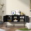 Contemporary sideboard buffet with ample storage space - Adjustable feet, anti-tilt device, elegant handle, silent magnetic closure and eco-friendly finish for kitchen, dining and living room.