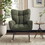 Teddy Fabric Rocking Chair, Upholstered Rocker Armchair with High Backrest, Modern Rocking Accent Chair for Nursery, Living Room, Bedroom, Olive Green W2740P186704