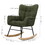 Teddy Fabric Rocking Chair, Upholstered Rocker Armchair with High Backrest, Modern Rocking Accent Chair for Nursery, Living Room, Bedroom, Olive Green W2740P186704