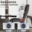 Big and Tall Office Chair 500 LBS-Executive Office Chair for Heavy People-Heavy Duty Office Chair with Sturdy Rollerblade Wheels-Desk Chair with Adjustable Lumbar Support Black Leather Chair