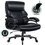 Big and Tall Office Chair 500 LBS-Executive Office Chair for Heavy People-Heavy Duty Office Chair with Sturdy Rollerblade Wheels-Desk Chair with Adjustable Lumbar Support Black Leather Chair