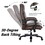 Executive Office Chair - 500lbs Heavy Duty Office Chair, Wide Seat Bonded Leather Office Chair with 30-Degree Back Tilt & Lumbar Support (Brown) W2743P185875