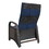 Outdoor Recliner Chair,Separate Adjustment Mechanism PE Wicker Adjustable Reclining Lounge Chair and Removable Soft Cushion,Modern Armchair and Ergonomic for Home, Sunbathing or Relaxation (Navy Blue)