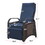 Outdoor Recliner Chair,Separate Adjustment Mechanism PE Wicker Adjustable Reclining Lounge Chair and Removable Soft Cushion,Modern Armchair and Ergonomic for Home, Sunbathing or Relaxation (Navy Blue)