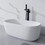 51" Freestanding Bathtub Resin Stone Soaking Bathtub Solid Surface Modern Tubs with Overflow and Pop-up Drain in White W2753P191225