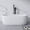 51" Freestanding Bathtub Resin Stone Soaking Bathtub Solid Surface Modern Tubs with Overflow and Pop-up Drain in White W2753P191225