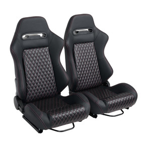 Racing Seat Pvc With Suade Material Double Slider 2Pcs W27641643