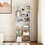 Bookshelf, 23.6 inches Wide, 6-Tier Open Bookcase with Adjustable Storage Shelves, Floor Standing Unit, Cloud White W2781P192010