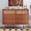 Dresser for Bedroom, Chest of Drawers, 6 Drawer Dresser, Floor Storage Drawer Cabinet for Home Office, rattan chest of drawers highboard with 6 drawers, walnut -H90/W120/D40 cm, W27884811