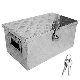 20 inch Aluminum Truck Tool Box, Truck Bed Tool Storage Box with Side Handle,Lock and 2 Keys, 20.1"x11.8"x9.3", Silver W2788P190919