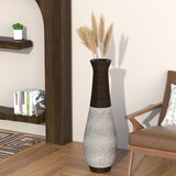 39-inch Tall Standing Designer Floor Vase - Durable Artificial Rattan - Elegant Two-Tone Dark Brown Finish - Ideal Decor Accent for Living Room, Bedroom, Entryway - Stylish Home Decor Statement Piece