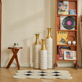 Floor metal vase modern style decoration home white metal vase set of 3 gorgeous home decoration large glazed metal vases W2796P255600