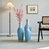 Desktop Vase, Brown Decorative Floor Vase, Classic and Neat Floor Vase, High Independent Flower Stand, Artificial Vine Vase, PVC Floor Vase, Home Decoration Flower Stand Set of 3 pieces W2796P261477