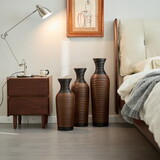 Desktop Vase, Brown Decorative Floor Vase, Classic and Neat Floor Vase, High Independent Flower Stand, Artificial Vine Vase, PVC Floor Vase, Home Decoration Flower Stand Set of 3 pieces W2796P261490