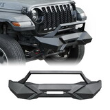 X Style Front Bumper with Winch Plate Compatible with Wrangler JK (2007-2018) & JL (2018+)- Heavy Duty Black Textured Manganese Steel Construction, Perfect for on and Off-Road Used W2801P208504
