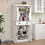 71" Kitchen Pantry Storage Cabinet with 4 Doors(2Doors with Racks),1 Drawer, 2 Adjustable Shelves, Freestanding Cupboard for Kitchen, Dining Room and Living Room-White W282108550