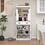 71" Kitchen Pantry Storage Cabinet with 4 Doors(2Doors with Racks),1 Drawer, 2 Adjustable Shelves, Freestanding Cupboard for Kitchen, Dining Room and Living Room-White W282108550