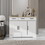 Farmhouse Buffet Cabinet Storage Sideboard with 3 Drawers and 3 Doors for Dining Living Room Kitchen Cupboard-White W282138084