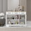Farmhouse Buffet Cabinet Storage Sideboard with 3 Drawers and 3 Doors for Dining Living Room Kitchen Cupboard-White W282138085