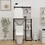 over The Toilet Storage Cabinet, Bathroom Shelves over Toilet with Sliding Barn Door, Adjustable Shelves and Side Storage Rack-White W282138090