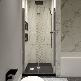 Shower Doors, White+Blue W2821P195583