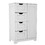 White freestanding floor storage cabinet with adjustable shelves, 4 drawers and 1 door W28222278