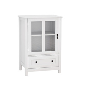Buffet Storage Cabinet with Single Glass Doors and Unique Bell Handle W28227727