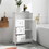 Bathroom standing storage cabinet with 3 drawers and 1 door-White W28235523