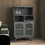Living Room Grey color wine cabinet with removable rack and wine glass rack, one cabinet with glass doors W28238028