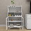 Living room White wine cabinet with removable wine rack and wine glass rack, a glass door cabinet W28265029