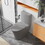 Matte Grey Elongated One Piece Toilet Dual Flush 1.1/1.6 GPF Water Saving Comfort Seat Height, Map 1000g,Grey W2826P192008