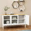 Dining sideboard with 2 glass doors in a semi-circular slot W282S00019