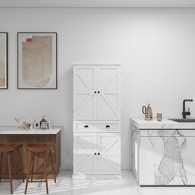 Four-door, one-drawer cabinets, Metric hinge full cover door panel-White W282S00024