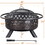 Fire Pit 36in Outdoor Wood Burning Fire Pits Wood Large Fire Bowl for Outside BBQ Bonfire Patio with Mesh Spark Screen, Poker and Rain Cover W2837P197807