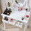 Makeup Vanity Desk and Stool Set, Vanity Mirror with Lights and Table Set, Small Vanity Table for Bedroom (White) W2837P197835