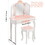 Kids Vanity Table and Chair Set, Girls Vanity Set with Stool, Tri-Folding Mirror, Makeup Dressing Princess Table with Drawer for Little Girls W2837P197836