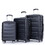 3 Piece Luggage Sets PC Lightweight & Durable Expandable Suitcase with Two Hooks, Double Spinner Wheels, TSA Lock, (21/25/29) Black W284105207
