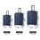 3 Piece Luggage Sets ABS Lightweight Suitcase with Two Hooks, Spinner Wheels, TSA Lock, (20/24/28) Navy W28442440