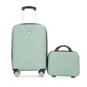2Piece Luggage Sets ABS Lightweight Suitcase, Spinner Wheels, (20/14) OLIVE GREEN W284P149266