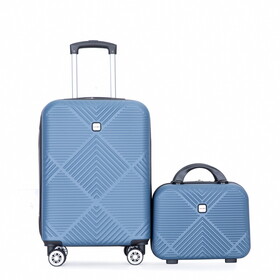 2Piece Luggage Sets ABS Lightweight Suitcase, Spinner Wheels, (20/14) BLUE W284P149267