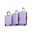 3 Piece Luggage Sets ABS Lightweight Suitcase with Two Hooks, Spinner Wheels, TSA Lock, (20/24/28) Lavender Purple W284P163593
