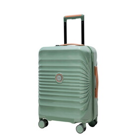 24" Luggage Lightweight Suitcase TSA Lock USB port Luggage Wheel lock Artificial leather Top handle Spinner Wheels GREEN W284P178336