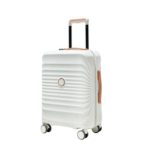 24" Luggage Lightweight Suitcase TSA Lock USB port Luggage Wheel lock Artificial leather Top handle Spinner Wheels CREAMY WHITE W284P178344